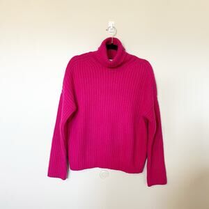 La ligne toujours turtleneck sweater hot pink cashmere women’s small